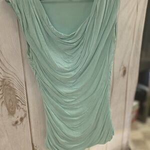 Elegant Mint Green Draped Women's Top